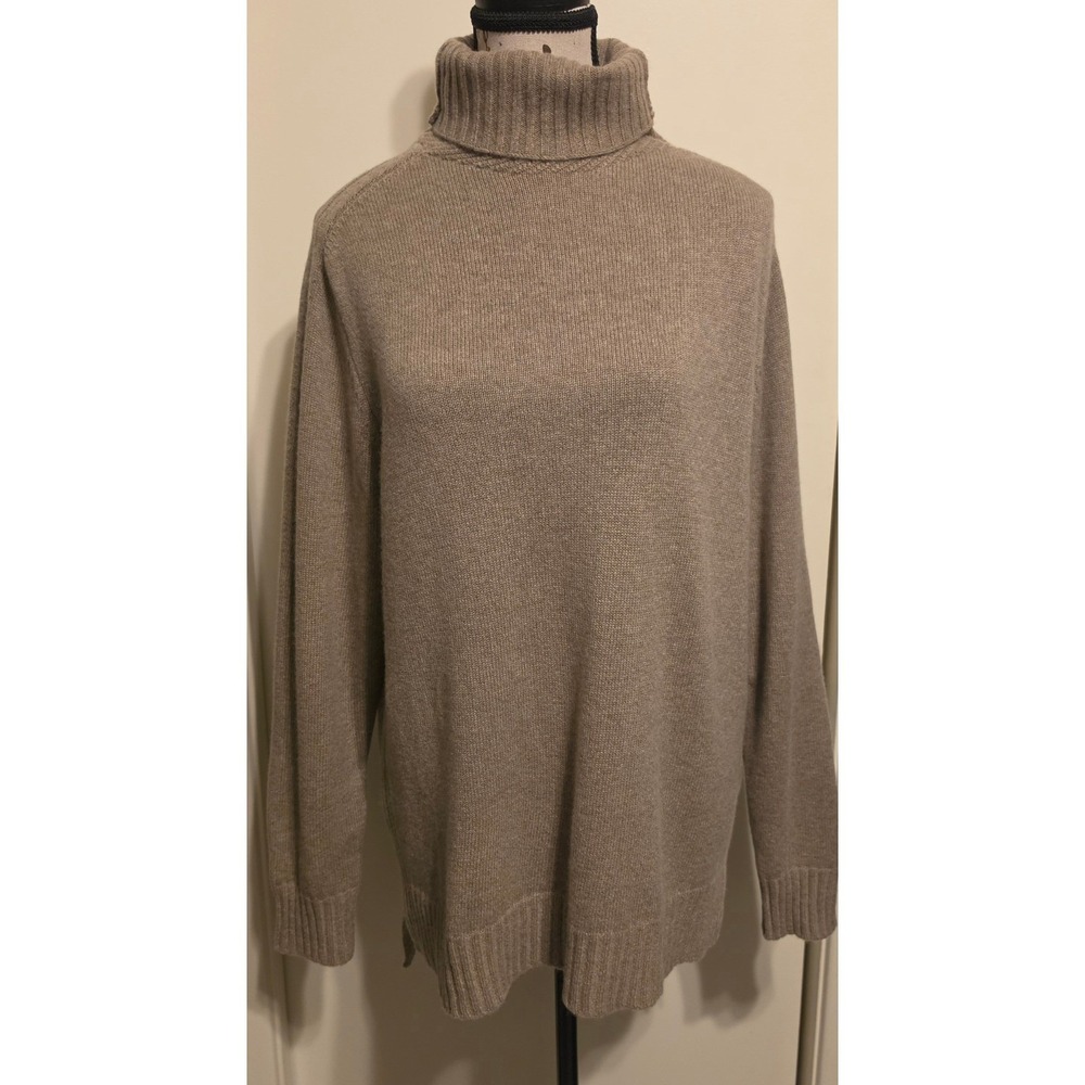Gentle Herd 100% Cashmere Turtleneck Sweater XXL Taupe Brown Capsule Minimalist